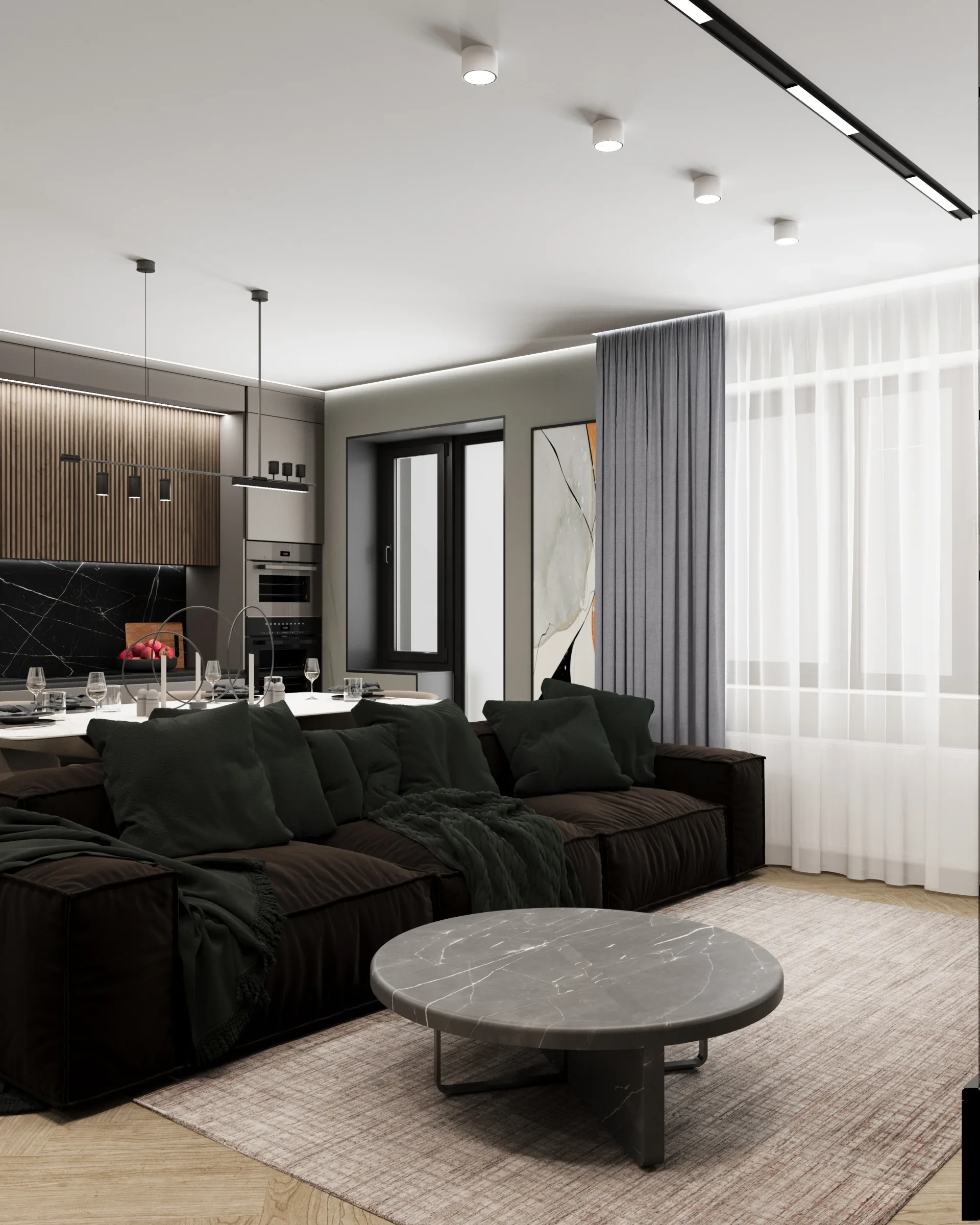 Кухни-гостиные, фото 17