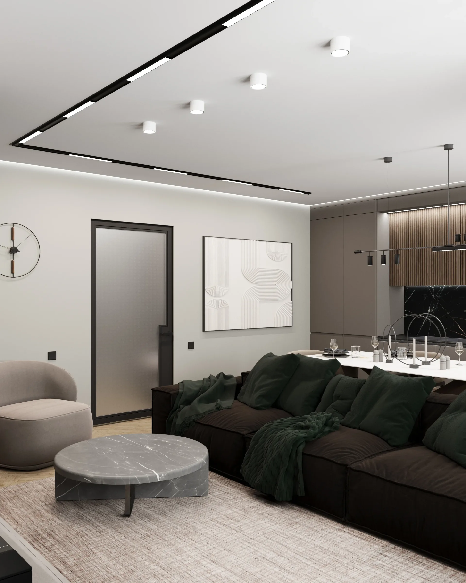 Визуализация кухни-гостиной